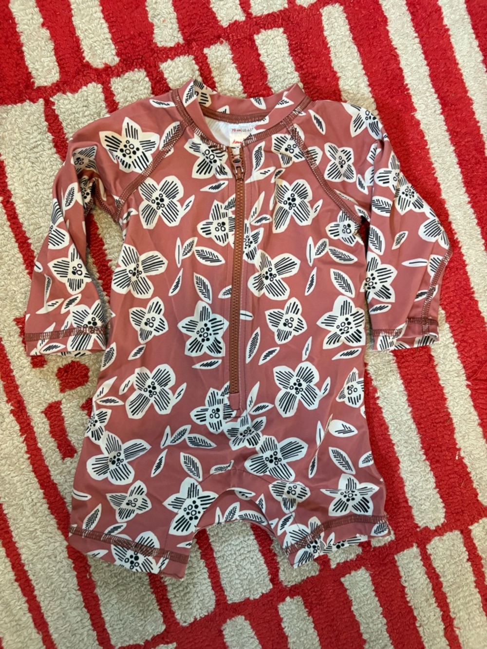 Hanna Andersson Rose Floral Zip-Front Rashguard